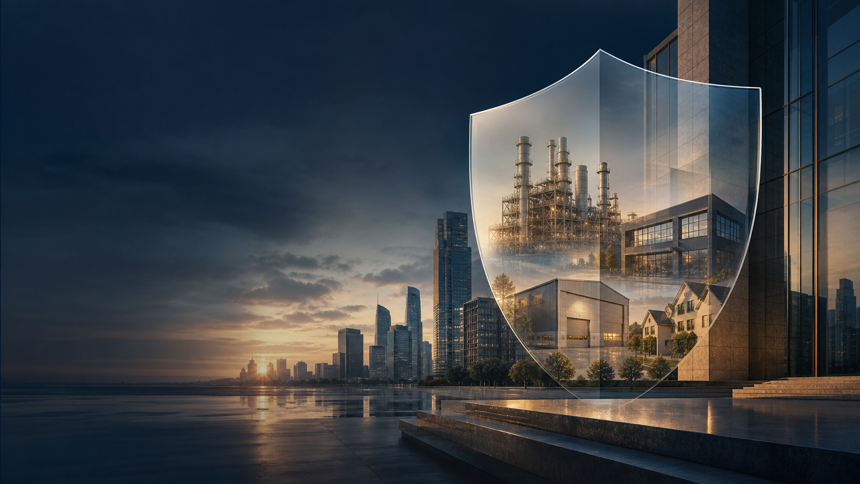 A diverse portfolio of business, property and infrastructure assets represented within a protective shield